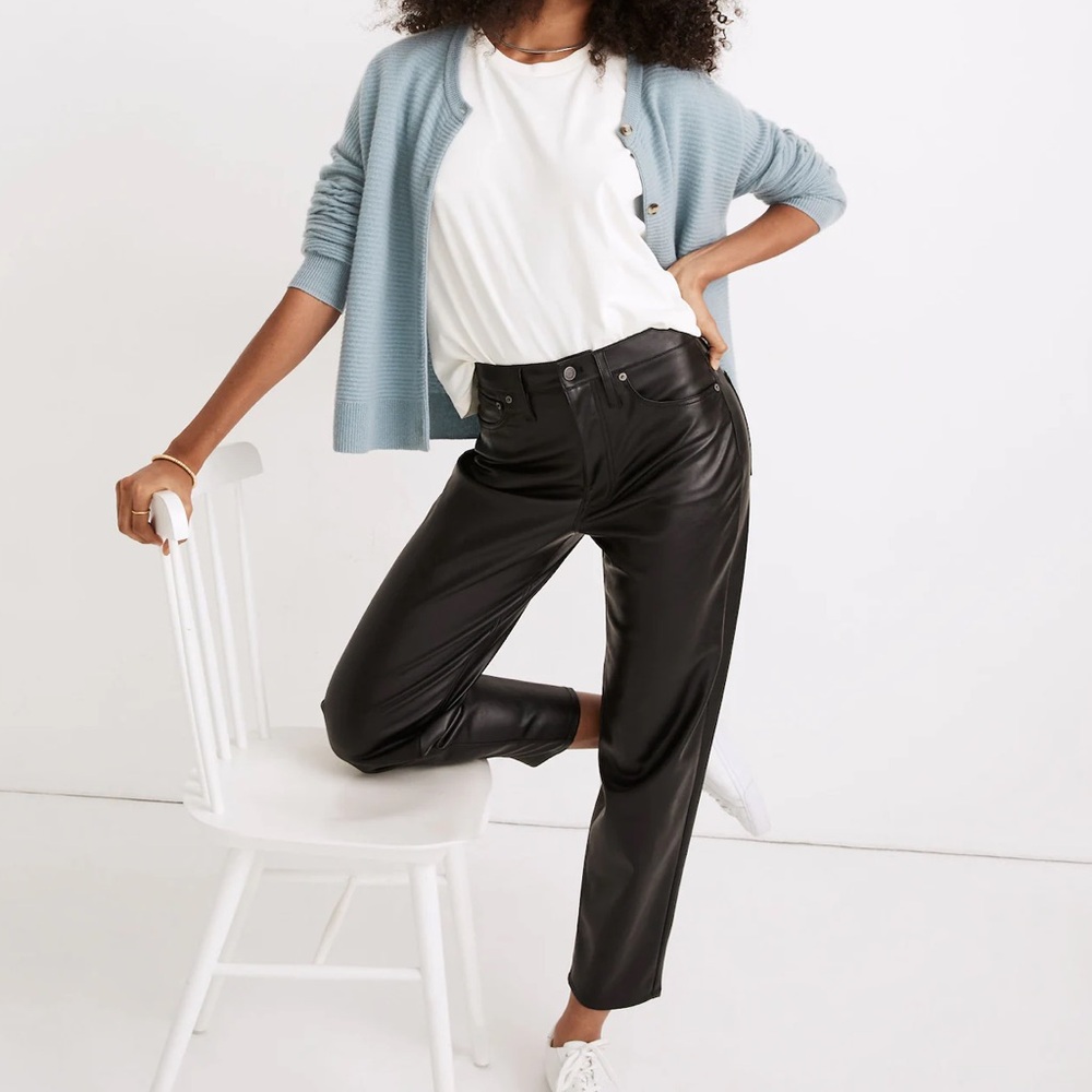 Madewell Vegan Leather Balloon Pants, True Black, Women’s 28